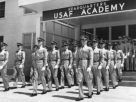 Cadets exiting Bldg. 905.  [Wings]