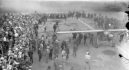 A 1927 photo of Charles Lindbergh arriving in his Ryan-built “Spirit of St. Louis” aircraft at original Lowry Field.  [Paul Freeman]