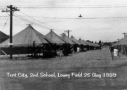 #1. Prior to completion of the Temporary Wooden Barracks & the Brick Barracks (Bldg. 349), men had been quartered in tents within the area known as "Tent City," 29 Aug 1939  [Wings]  