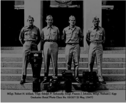 MSgt. Robert H. Willard, TSgt. Adolph P. Schneider, SSgt. Francis J. Johnson, MSgt. Richard J. Kipp; Graduates Aerial Photo Class No. 05057  (Wings; 5 May 1947)