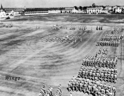 The Parade Grounds in front of Building 349. Circa 1940. [Wings