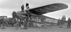 28 October 1926: The Josephine Ford Byrd Arctic Expedition's Fokker BA-1 Triplane being refueled at original Lowry Field. 